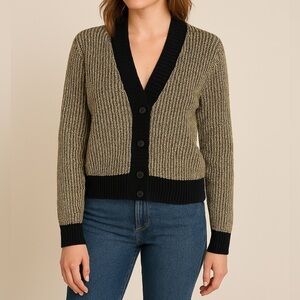 RtA Metallic Gold Hunter Cardigan Sweater